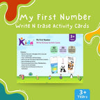 My First Number Write & Erase Activity Cards | 32 Reusable Flashcards, Pen, Exercise Book & Certificate | Early Learning Numbers Activity Kit for Kids