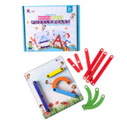 Alphanumeric Wooden Puzzle Board Montessori Learning Toy Letters Numbers Shapes Multicolor 28 Pieces for Toddlers Age 2 to 5 Years