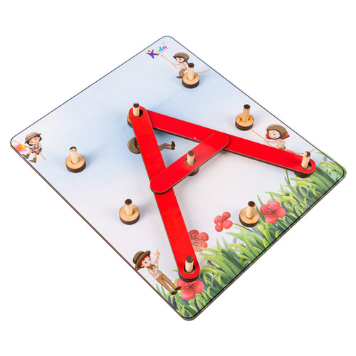 Kids Culture Handcrafted Wooden Shapes Puzzle Board for Kids 3+ Years | Alphabet & Numbers Construction Montessori Educational Learning Toy for Brain Development