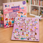 Abcd maze and alphanumeric puzzle combo