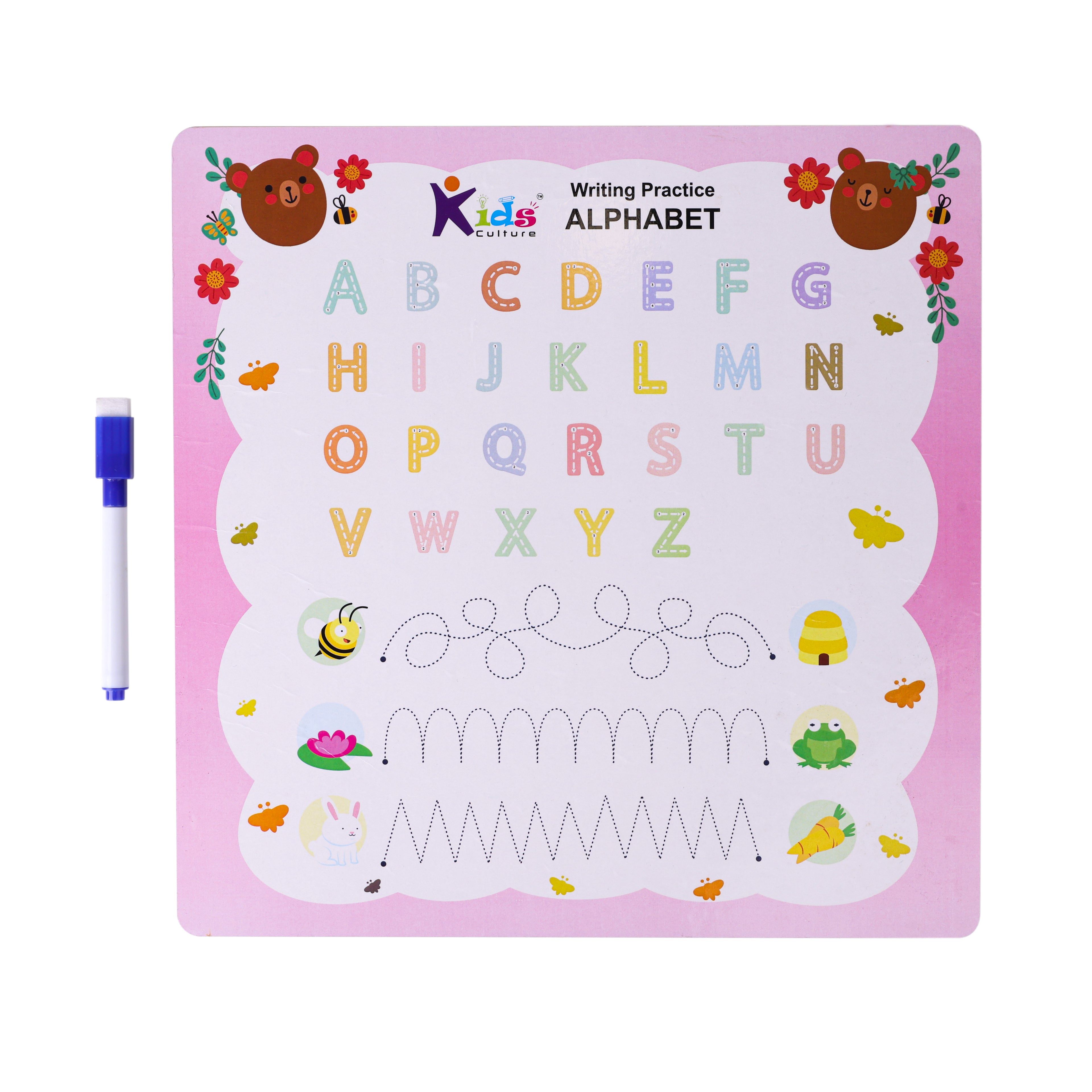 Wooden Alphabet Maze Puzzle Board with Letter Match & Writing Practice Slates for Early Learning (3+ Yrs)