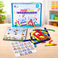 Abcd maze and alphanumeric puzzle combo