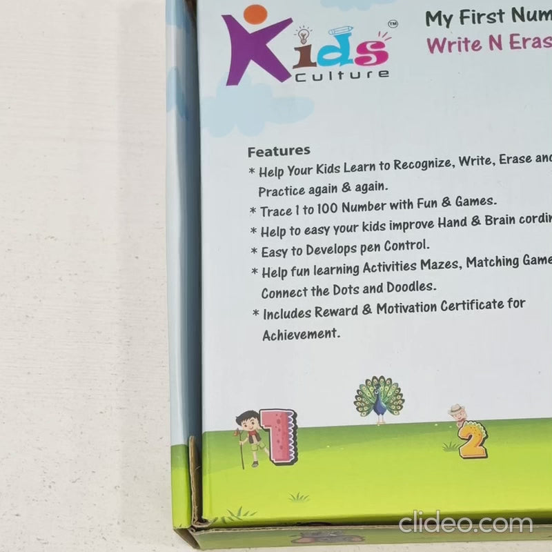 My First Number Write & Erase Activity Cards | 32 Reusable Flashcards, Pen, Exercise Book & Certificate | Early Learning Numbers Activity Kit for Kids